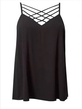 Torrid Sophie Swing Tank Strappy Black Cami Tank Top